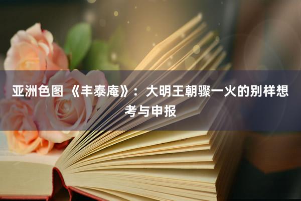 亚洲色图 《丰泰庵》：大明王朝骤一火的别样想考与申报