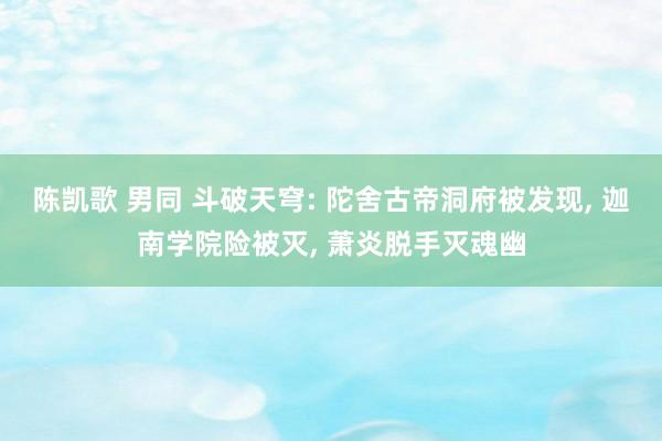 陈凯歌 男同 斗破天穹: 陀舍古帝洞府被发现， 迦南学院险被灭， 萧炎脱手灭魂幽