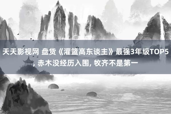 天天影视网 盘货《灌篮高东谈主》最强3年级TOP5， 赤木没经历入围， 牧齐不是第一